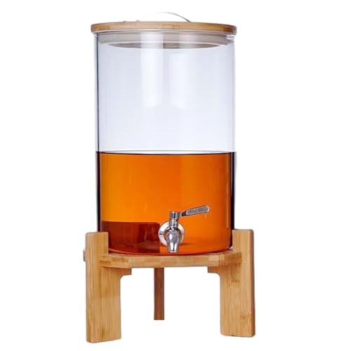 LYXXW Party-Getränkeautomat, 5 L, 8 L, 11 L Getränkespender Mit Holzhalterung Und Edelstahlhahn, Leicht Zu Reinigen, Für Große Getränkeautomaten Auf Partys,8L von LYXXW