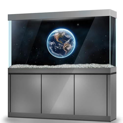 LYYAB Aquarium Hintergrund Aufkleber Erde Stern Planet Selbstklebend Aquarium Reptilien Terrarium Dekor Poster (80 x 40 cm) von LYYAB