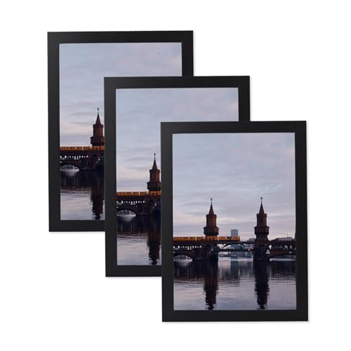 LYYYYX Bilderrahmen 15x21cm Schwarz Foto Rahmen Collage Wanddeko Poster Photo Plexiglas Bilderrahmen für Fotos, Puzzles 3er Set von LYYYYX