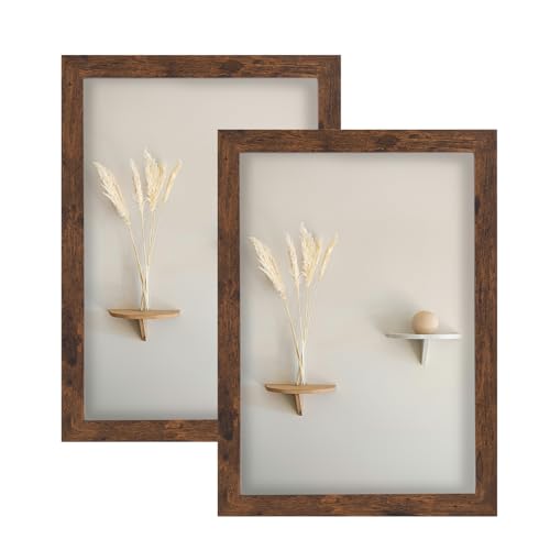 LYYYYX Bilderrahmen A4-21X30CM Rustikal Fotorahmen Braun mit Acrylglas 2er Set Zertifikatsrahmen Freistehend und an der Wand montierbar LYYYYX Bilderrahmen A4-21X30CM Rustikal Fotorahmen Braun mit Acrylglas 2er Set Zertifikatsrahmen Freistehend und an der Wand montierbar von LYYYYX