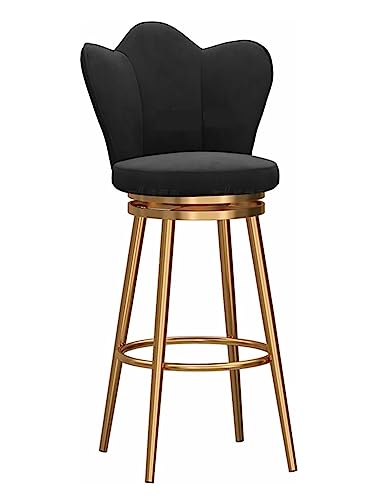 Barhocker, Barhocker, Stühle, Barhocker, goldene Beine, Barhocker mit Samtplatte, um 360° drehbar, Barhocker, Küche, Frühstücksstuhl mit hoher Rückenlehne, Bank, Bar, Empfangsstuhl, Thekenhocker, Bar von LYZCX