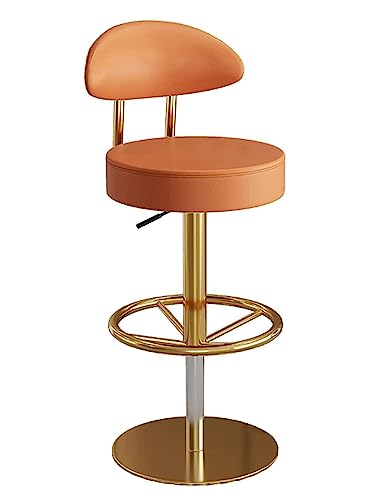 Barhocker Barhocker Stühle Barhocker Drehbarer Barhocker mit runder Fußstütze und verspiegelter Basis Leder weiche Rückenlehne Hochstuhl Verstellbarer Barhocker Thekenhocker Barstühle von LYZCX