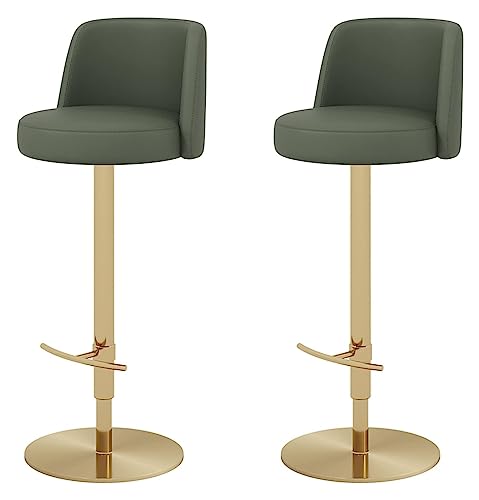 Barhocker Barhocker Stühle Barhocker Drehbarer Barstuhl 2er-Set Barhocker aus Leder Barhocker in Thekenhöhe mit Rückenlehne Verstellbarer Hocker Stuhl für die Küche Thekenhocker Barstühle von LYZCX