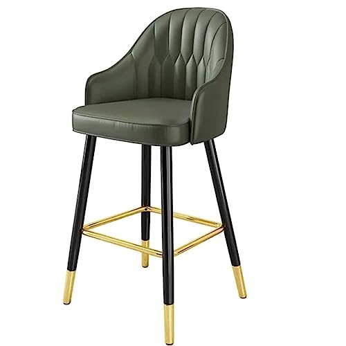 Barhocker Barhocker Stühle Barhocker Küchenbarstühle Barhocker Gepolsterte Barhocker aus Leder in Thekenhöhe mit Rückenlehne und Fußstütze Thekenhocker Barstühle von LYZCX