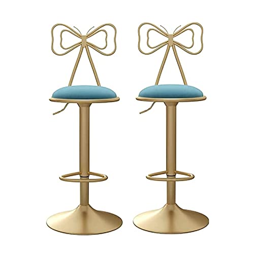 LYZCX Barhocker, 2er-Set, 2-teiliges Barhocker aus Samtstoff, höhenverstellbarer Barhocker mit Fußstütze, drehbarer Esszimmerstuhl für Küche, Esszimmer, Thekenraum von LYZCX