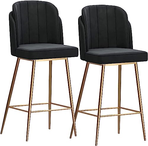 LYZCX Barhocker, Barhocker, Stühle, Barhocker, samtgepolsterter Barhocker, 2er-Set, Thekenhöhe, Barhocker, Lounge-Barstühle mit Fußstütze für die Küche, Thekenhocker, Barstühle von LYZCX