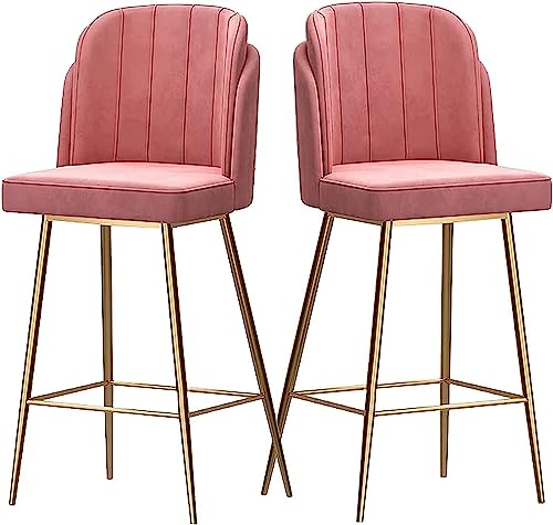 LYZCX Barhocker, Barhocker, Stühle, Barhocker, samtgepolsterter Barhocker, 2er-Set, Thekenhöhe, Barhocker, Lounge-Barstühle mit Fußstütze für die Küche, Thekenhocker, Barstühle von LYZCX