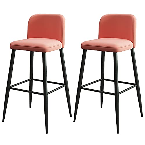 LYZCX Barhocker, Barhocker im europäischen Stil, 2er-Set, Barhocker im europäischen Stil mit Rückenlehne, 63,5 cm, Barschränke, Stuhl, modernes Design, Samtkissen, Metallrahmen, Theke von LYZCX