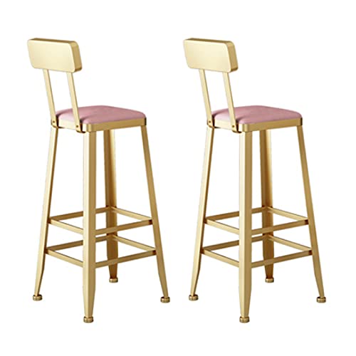 LYZCX Barhocker Barhocker 2er-Set, 2-teiliges Barhocker-Set aus Samt, Moderne Küchen-Barhocker mit Rückenlehne, Barhöhe, Esszimmerstuhl für die Hausbar von LYZCX