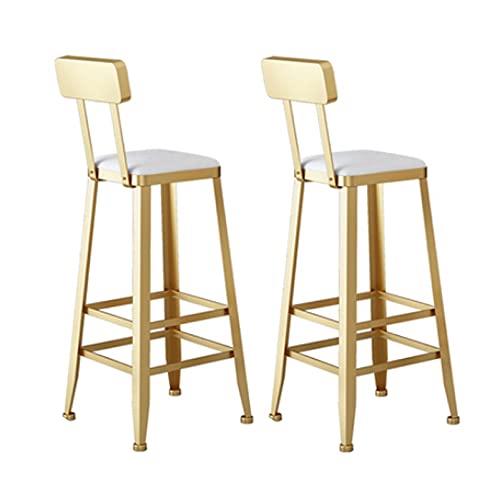 LYZCX Barhocker Barhocker 2er-Set, 2-teiliges Barhocker-Set aus Samt, Moderne Küchen-Barhocker mit Rückenlehne, Barhöhe, Esszimmerstuhl für die Hausbar von LYZCX