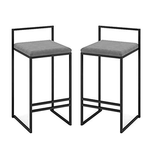 LYZCX Barhocker Barhocker 2er-Set, Barhocker Thekenhöhe Barhocker mit Fußstütze Samt Küchen-, Esszimmer- und Caféstuhl mit dickem Kissen Stabiler verchromter Metalleisenrahmen für In von LYZCX