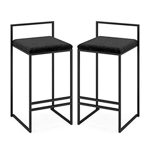 LYZCX Barhocker Barhocker 2er-Set, Barhocker Thekenhöhe Barhocker mit Fußstütze Samt Küchen-, Esszimmer- und Caféstuhl mit dickem Kissen Stabiler verchromter Metalleisenrahmen für In von LYZCX