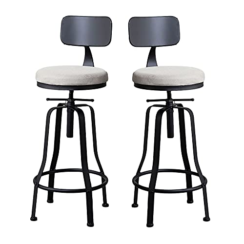 LYZCX Barhocker Barhocker 2er Set, Drehbarer Barhocker 2er Set Höhenverstellbarer Drehhocker Kücheninselhocker Samtbarstühle mit gepolsterter Rückenlehne für Bar, Wohnzimmer von LYZCX