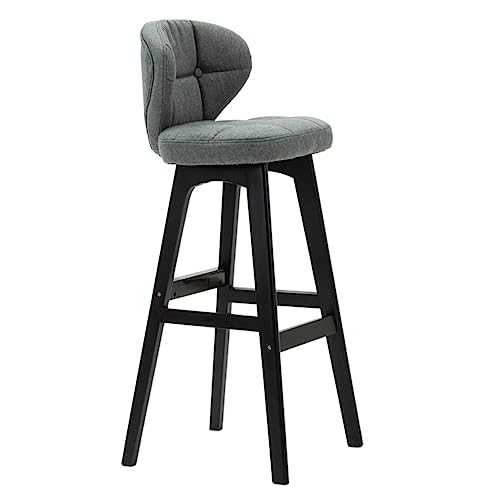 LYZCX Barhocker Barhocker Stühle Barhocker Barhocker Barstuhl mit Rückenlehne Home Kitchen Schwarze Holzhockerbeine Stoffsitzkissen Thekenhocker Barstühle von LYZCX