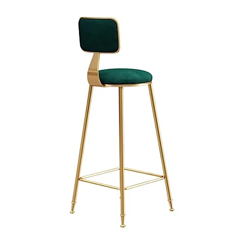 LYZCX Barhocker Barhocker Stühle Barhocker Samt Barhocker Küchenbarstuhl Frühstücksbar Fußstütze Rückenhöhe Rundes Sitzkissen Bistrotheke Bartheke Café Theke Hocker Barstühle von LYZCX