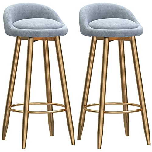 LYZCX Barhocker aus Metall, Hochstühle mit Samtrückenlehne und runder Goldener Fußstütze, Moderne Frühstücksbarhocker für Schönheitssalons, 2 Stück LYZCX Barhocker aus Metall, Hochstühle mit Samtrückenlehne und runder Goldener Fußstütze, Moderne Frühstücksbarhocker für Schönheitssalons, 2 Stück von LYZCX