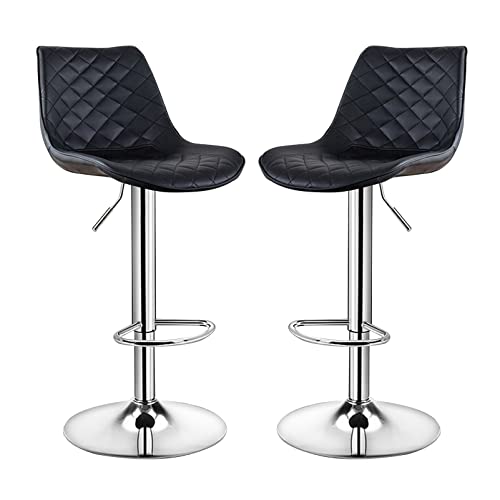 LYZCX Drehbare und verstellbare Barhocker, 2er-Set, Thekenhöhe mit Rückenlehne, künstliche Barstühle für Frühstücksbar, Theke, Küche und Zuhause von LYZCX