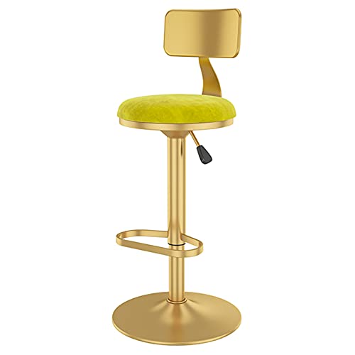 LYZCX Hocker, modern, drehbar, hoch, mit Samtrückenlehne, Sitzfläche, goldene Beinfußstütze und vergrößerter Basis, höhenverstellbar von 60 – 80 cm LYZCX Hocker, modern, drehbar, hoch, mit Samtrückenlehne, Sitzfläche, goldene Beinfußstütze und vergrößerter Basis, höhenverstellbar von 60 – 80 cm von LYZCX
