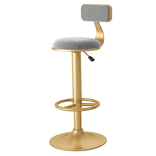 LYZCX Hocker, modern, drehbar, hoher Barstuhl mit Samtsitz, Goldener Fußstütze und Metallbasis, höhenverstellbar von 60 – 80 cm LYZCX Hocker, modern, drehbar, hoher Barstuhl mit Samtsitz, Goldener Fußstütze und Metallbasis, höhenverstellbar von 60 – 80 cm von LYZCX