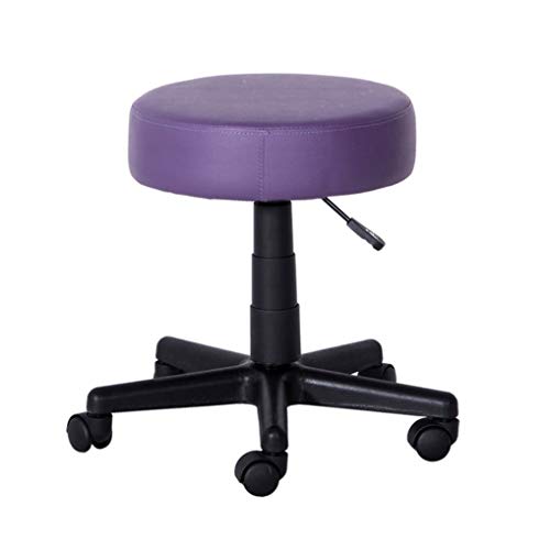 LYZCX Hocker auf Rädern, rund, hydraulisch verstellbar, rollbarer Salonstuhl, Hocker, 360° drehbar, Salonhocker mit Rädern von LYZCX