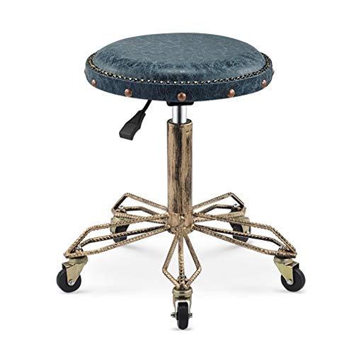 LYZCX Hocker auf Rädern, runder Stuhl, hochrollender Drehhocker, 360-Grad-Rollrad von LYZCX