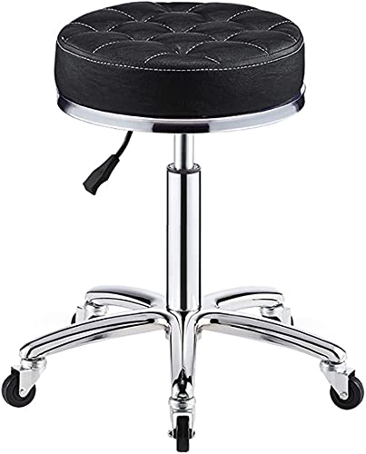 LYZCX Hocker auf Rollen, Drehhocker auf Rollen, Verstellbarer Hocker, Gepolsterter Sitz mit Synthetikbezug, Arbeitshocker fürs Kosmetikstudio LYZCX Hocker auf Rollen, Drehhocker auf Rollen, Verstellbarer Hocker, Gepolsterter Sitz mit Synthetikbezug, Arbeitshocker fürs Kosmetikstudio von LYZCX