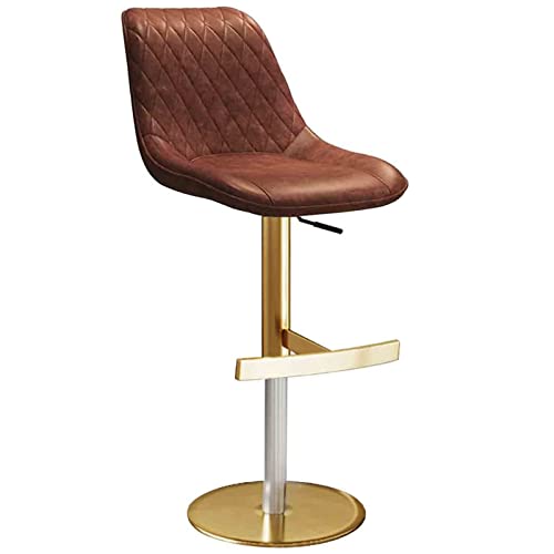 LYZCX Rückenlehne, hoher Hocker, drehbarer Barstuhl, verstellbar von 60–82 cm, Küchen-Restaurant-Barhocker mit T-förmiger Fußstütze und plattiertem Stahlgestell LYZCX Rückenlehne, hoher Hocker, drehbarer Barstuhl, verstellbar von 60–82 cm, Küchen-Restaurant-Barhocker mit T-förmiger Fußstütze und plattiertem Stahlgestell von LYZCX