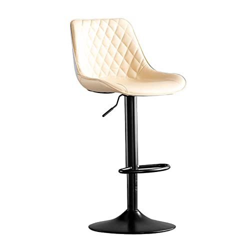 LYZCX Vintage PU-Barhocker, höhenverstellbare Drehhocker mit Rückenlehne und Fußstütze, Esszimmerstuhl für Küche und Kneipe von LYZCX