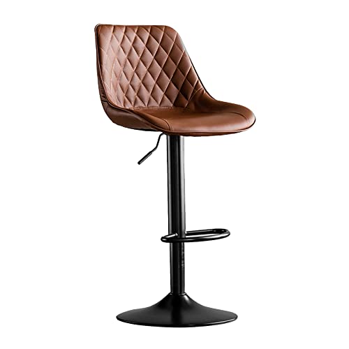 LYZCX Vintage PU-Barhocker, höhenverstellbare Drehhocker mit Rückenlehne und Fußstütze, Esszimmerstuhl für Küche und Kneipe LYZCX Vintage PU-Barhocker, höhenverstellbare Drehhocker mit Rückenlehne und Fußstütze, Esszimmerstuhl für Küche und Kneipe von LYZCX