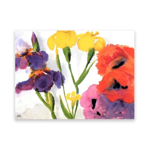 LZ6J8C9 Emil Nolde Berühmt leinwanddrucke bilder.Irises berühmtes Gemälde Reproduktion. Blumen Leinwand Wandkunst Bilder für Wohnkultur 60x84cm(23.6x33.1in) Nur Leinwand von LZ6J8C9