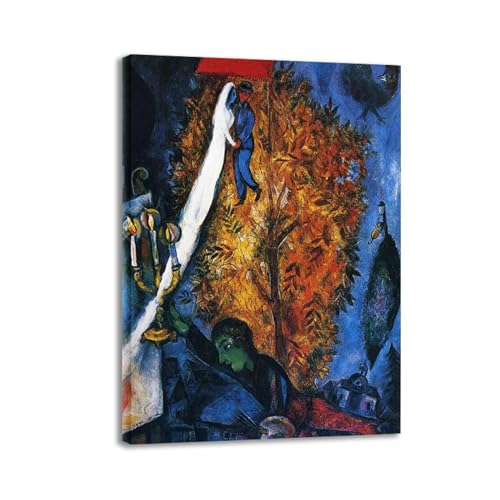 LZ6J8C9 Gerahmt. Marc Chagall poster. (Baum des Lebens) Reproduktion berühmten Gemäldes. Schlafzimmer Heimdekoration Leinwand Bild 30 x 20 cm Innenrahmen von LZ6J8C9