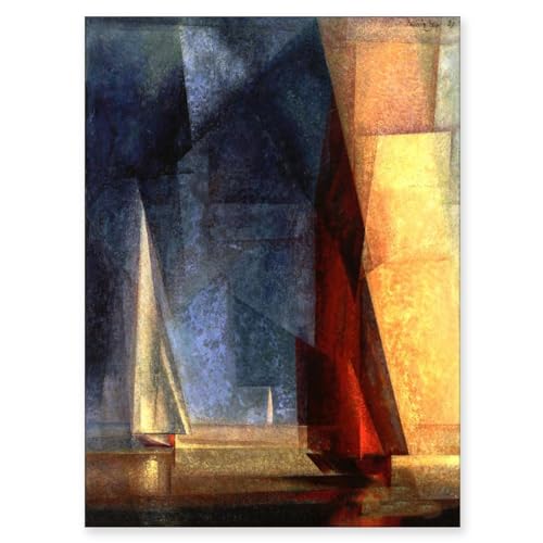 LZ6J8C9 Lyonel Feininger Druck auf Leinwand-Berühmte Gemälde Wandkunst-Calm at Sea III-Abstrakter Expressionismus Leinwand Wandkunst Bild 60x85cm(24x33in) Rahmenlos von LZ6J8C9