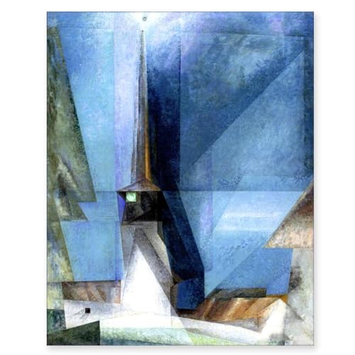 LZ6J8C9 Lyonel Feininger Druck auf Leinwand-Berühmte Gemälde Wandkunst-Storm Brewing-Abstrakter Expressionismus Leinwand Wandkunst Bild 60x72cm(24x28in) Rahmenlos von LZ6J8C9