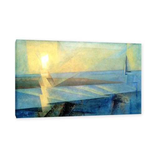 LZ6J8C9 Lyonel Feininger Druck auf Leinwand-Berühmte Gemälde Wandkunst-Sunset at Deep-Abstrakter Expressionismus Leinwand Wandkunst Bild 60X96cm(24x38in) innerer Rahmen von LZ6J8C9