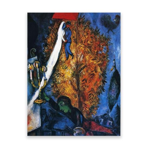 LZ6J8C9 Marc Chagall poster. (Baum des Lebens) Reproduktion berühmten Gemäldes.Schlafzimmer Heimdekoration Leinwand Bild, 40 x 30 cm, ungerahmt von LZ6J8C9
