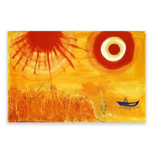 LZ6J8C9 Marc Chagall poster. (Ein Weizenfeld) Reproduktion berühmten Gemäldes.Schlafzimmer Heimdekoration Leinwand Bild, 75 x 50 cm, ungerahmt von LZ6J8C9