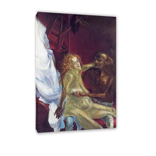 LZ6J8C9 Otto Dix Kunstdruck-Otto Dix Poster-Berühmte Gemälde Leinwand-Altes Paar-Kunstdruck auf Leinwand Expressionismus-Wohnzimmer Wanddekoration 60x90cm(24x35 Zoll) Innenrahmen von LZ6J8C9