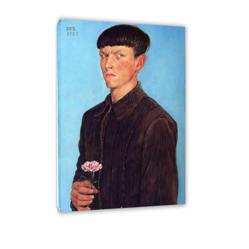 LZ6J8C9 Otto Dix Kunstdruck-Otto Dix Poster-Berühmte Gemälde Leinwand-Selbstporträt-Kunstdruck auf Leinwand Expressionismus-Wohnzimmer Wanddekoration 70x105cm(28x41 Zoll) Innenrahmen von LZ6J8C9