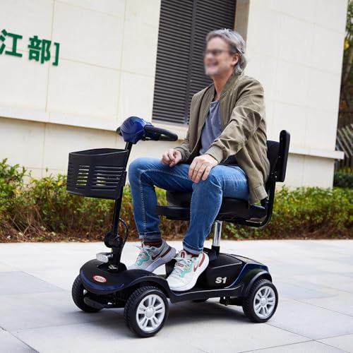 4-Rad-Mobilitätsroller, zusammenklappbarer Mobilitätsroller, 4-Rad-Mobilitätsstuhl, Mobilitätsroller für Erwachsene, tragbarer Reiseroller, Tragkraft 120 kg,Blue 4-Rad-Mobilitätsroller, zusammenklappbarer Mobilitätsroller, 4-Rad-Mobilitätsstuhl, Mobilitätsroller für Erwachsene, tragbarer Reiseroller, Tragkraft 120 kg,Blue von LZDOYY