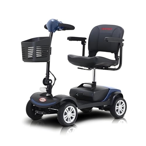 Mobilitätsroller für Erwachsene, faltbarer, leichter 4-Rad-Rollstuhl – bis zu 25 km Akkulaufzeit – drehbarer Sitz – für ältere und behinderte Menschen,Blue Mobilitätsroller für Erwachsene, faltbarer, leichter 4-Rad-Rollstuhl – bis zu 25 km Akkulaufzeit – drehbarer Sitz – für ältere und behinderte Menschen,Blue von LZDOYY