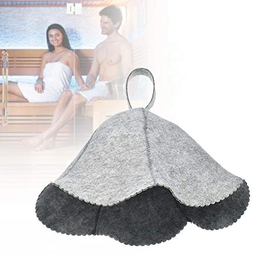 LZDseller01 Filz-Saunahut Geschenk für Bad, Saunahaube, Anti-Hitze-Kappe zum Schutz des Kopfes des Badehauses, Unisex, nicht null, grau, Free Size von LZDseller01