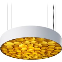 LZF Lamps Spiro Medium LED Pendelleuchte, äußerer Schirm: weiß innen: gelb von LZF Lamps