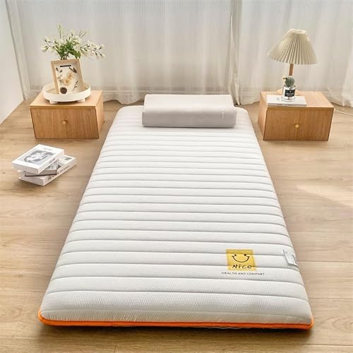 LZFCDMD Japanische Boden-Futon-Matratze, Faltbare Schlafmatte, atmungsaktives Bodenbett, tragbare Tatami-Camping-Matratze, Schlafsaal-Matratze (Color:White,Size:150X190cm) von LZFCDMD