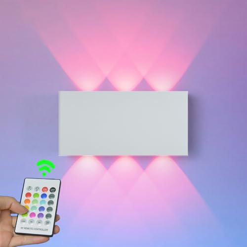 Farbe RGB Akku Wandlampe, mit Touch Control Schalter LED Magnetisch Akku Wandleuchte 5000mAh Kabellose Wandlampe, ideal für Loft Flur Schlafzimmer (Fernsteuerung-Weiß) von LZGS Go Swing Bands