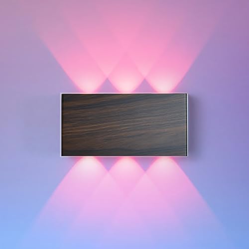 Farbe RGB Akku Wandlampe, mit Touch Control Schalter LED Magnetisch Akku Wandleuchte 5000mAh Kabellose Wandlampe, ideal für Loft Flur Schlafzimmer (Walnuss) von LZGS Go Swing Bands