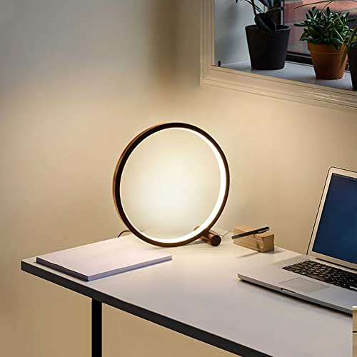 LZH FILTER Kreis Tischlampe, LED Warmes Licht Nachttisch Nachtlicht, mit Dimmbarem Touch Control, Ring Licht Design für Das Lesen Schlafzimmer und Büro von LZH FILTER