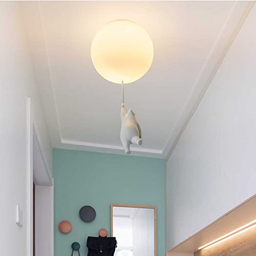 LZH FILTER LED Kronleuchter, Moderne Bären-deckenleuchten, Cartoon Deckenlampen, Für Zuhause Kinderzimmer Schlafzimmer Wohnzimmer, Wärme Ballon Dekor Leuchte (20 Cm / 7.87 Zoll, Dimmbar) von LZH FILTER