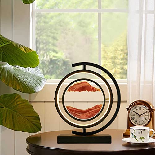 LZH FILTER LED-Tiefsee-Sandlandschaft Lampe, Motion Flowing Sand Tischlampe, 3D Sanduhr Fließende Sandmalerei, Sandkunst für Erwachsene Kindergeschenk von LZH FILTER