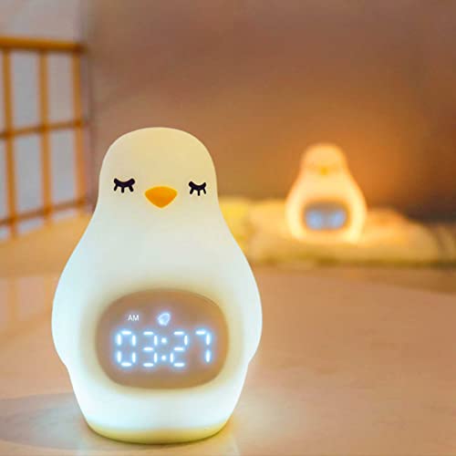 LZH FILTER Niedlich Pinguin LED Nachtlicht Kinder mit Sound und Touch Steuerung Nachtlicht Wecker Rechargeable Timer Silicone Baby Night Light für Babys,Jungen,Kinder von LZH FILTER