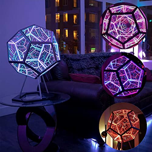 LZH FILTER RGB Infinity Dodecahedron Art Light, Cool Gaming Zimmer Nachtbeleuchtung, USB Ambient Lighting Lampe, LED-Tischlampe für Home Party Dekoration Lampen von LZH FILTER